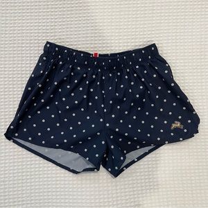 TRACKSMITH Navy/White Polka Dot Run Cannonball Shorts (From 2018, Size Small)